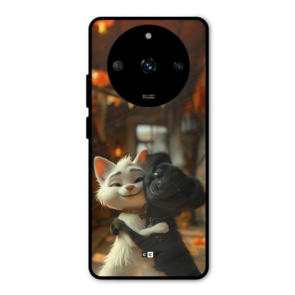 Cute Cat Dog Metal Back Case for Realme Narzo 60 5G