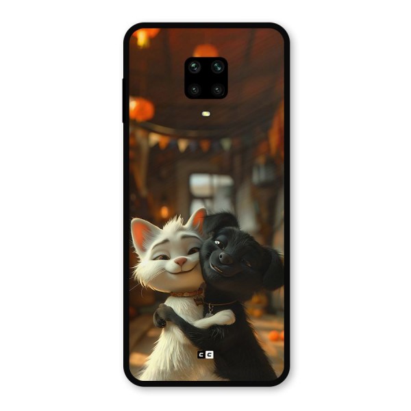 Cute Cat Dog Metal Back Case for Redmi Note 9 Pro Max