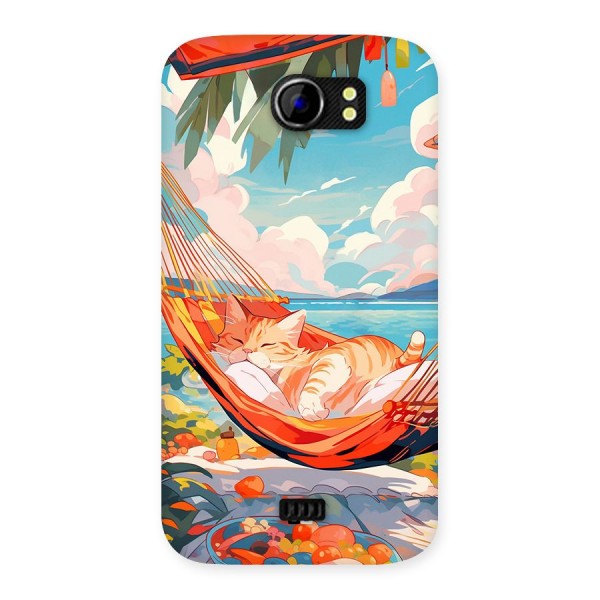 Cute Cat On Beach Back Case for Canvas 2 A110