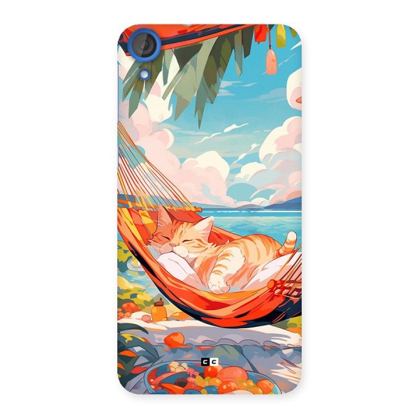 Cute Cat On Beach Back Case for Desire 820s