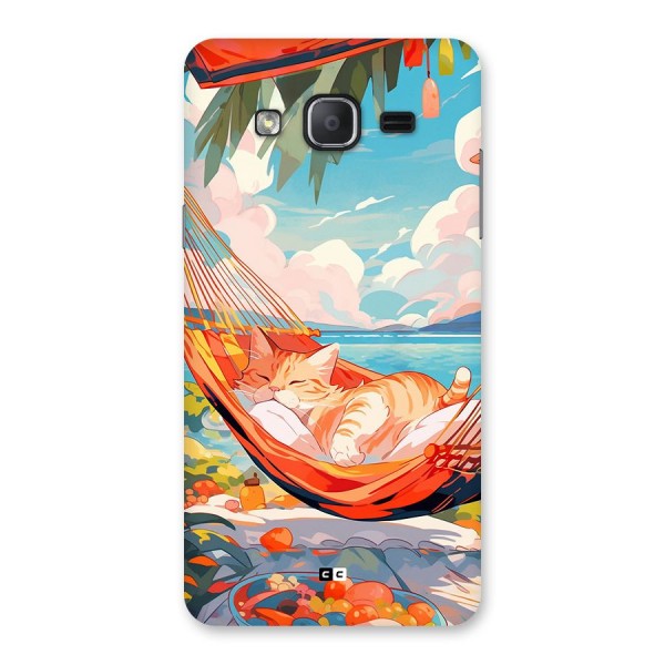 Cute Cat On Beach Back Case for Galaxy On7 2015