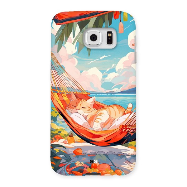 Cute Cat On Beach Back Case for Galaxy S6