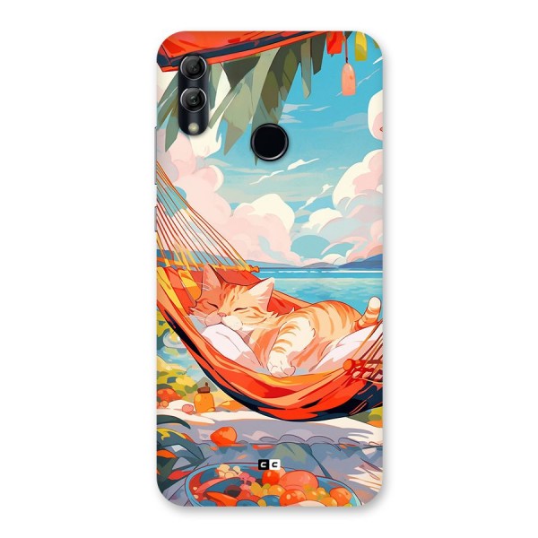 Cute Cat On Beach Back Case for Honor 10 Lite