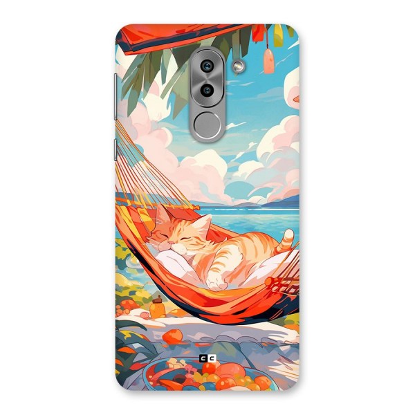 Cute Cat On Beach Back Case for Honor 6X