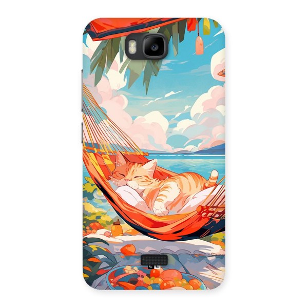 Cute Cat On Beach Back Case for Honor Bee