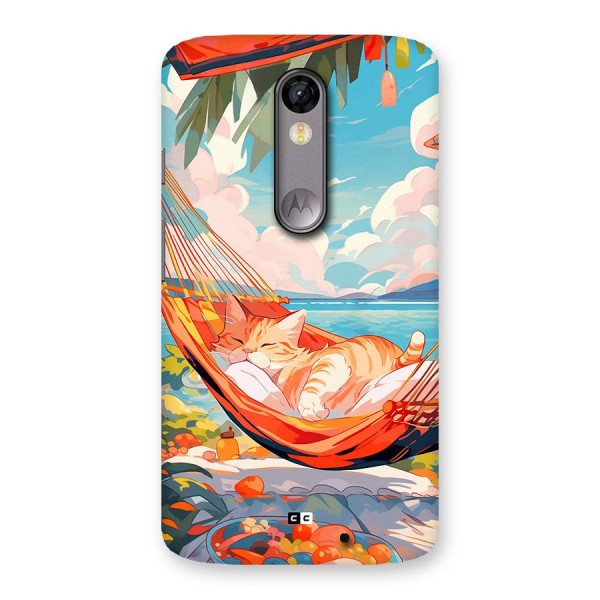 Cute Cat On Beach Back Case for Moto X Force