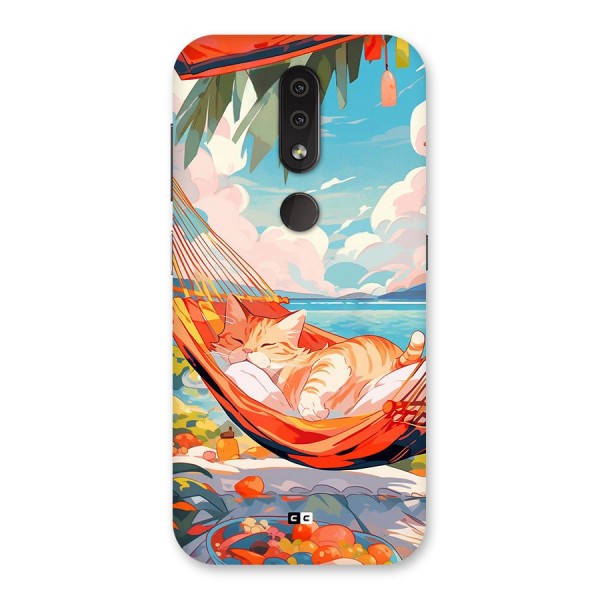 Cute Cat On Beach Back Case for Nokia 4.2