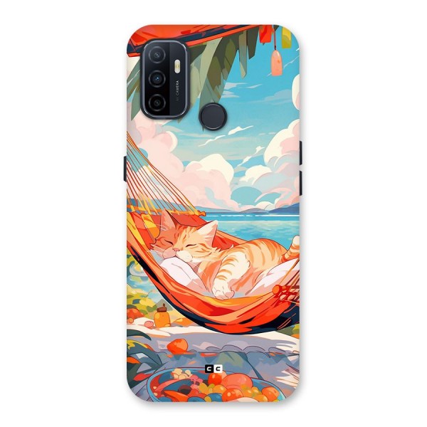 Cute Cat On Beach Back Case for Oppo A32