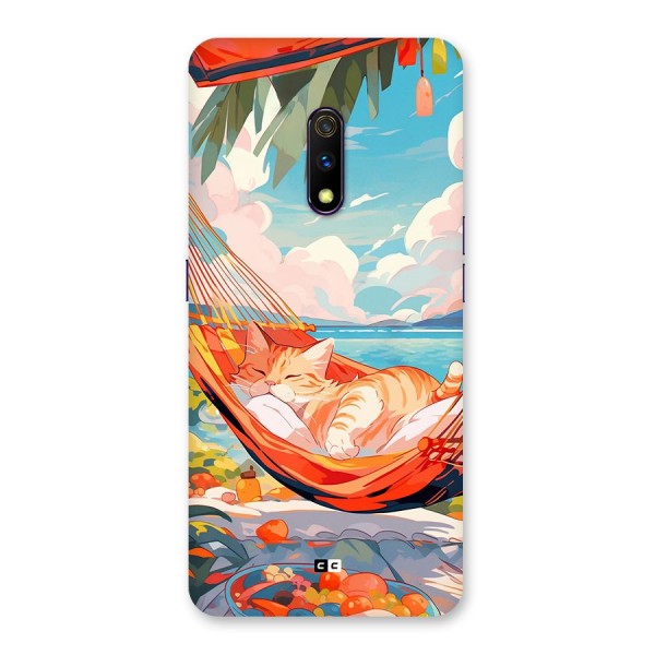 Cute Cat On Beach Back Case for Realme X