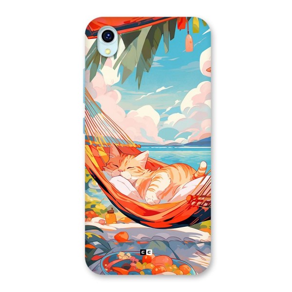 Cute Cat On Beach Back Case for Vivo Y1s