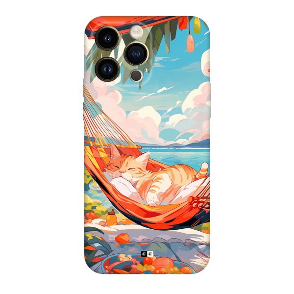 Cute Cat On Beach Back Case for iPhone 14 Pro Max