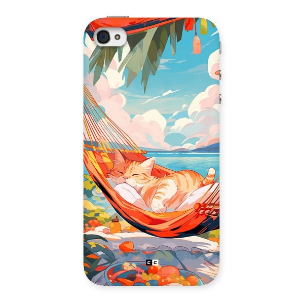 Cute Cat On Beach Back Case for iPhone 4 4s
