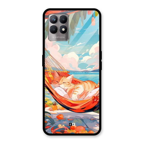 Cute Cat On Beach Glass Back Case for Realme Narzo 50
