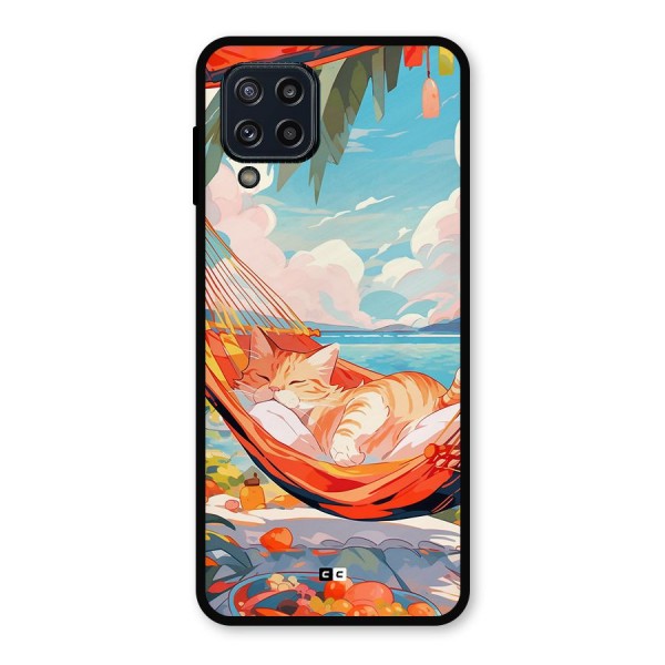 Cute Cat On Beach Metal Back Case for Galaxy M32
