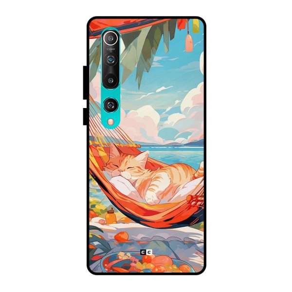 Cute Cat On Beach Metal Back Case for Mi 10