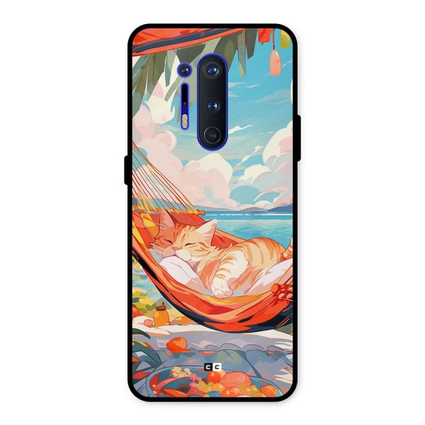 Cute Cat On Beach Metal Back Case for OnePlus 8 Pro