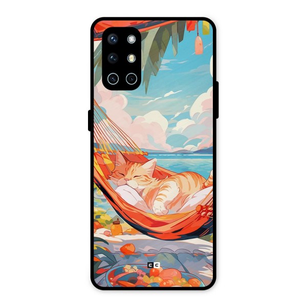Cute Cat On Beach Metal Back Case for OnePlus 9R