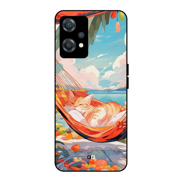 Cute Cat On Beach Metal Back Case for OnePlus Nord CE 2 Lite 5G