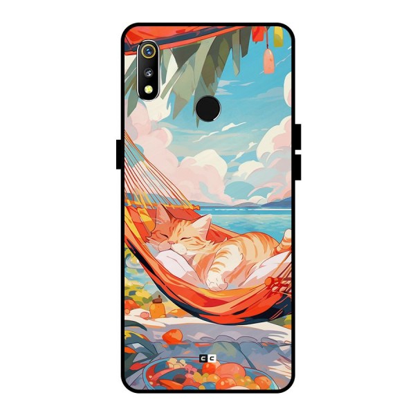 Cute Cat On Beach Metal Back Case for Realme 3i