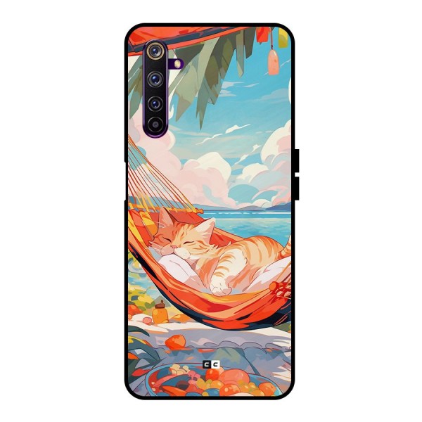 Cute Cat On Beach Metal Back Case for Realme 6 Pro