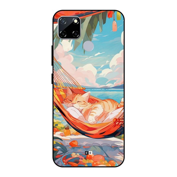 Cute Cat On Beach Metal Back Case for Realme Narzo 30A