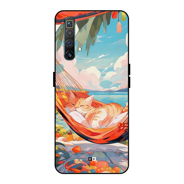 Cute Cat On Beach Metal Back Case for Realme X3
