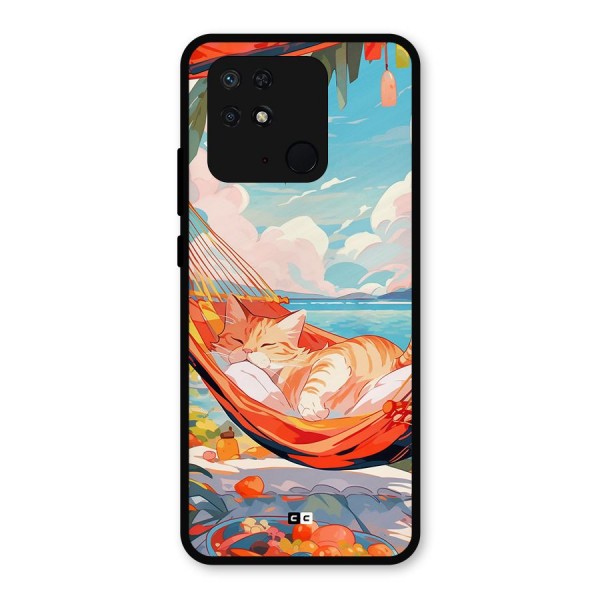 Cute Cat On Beach Metal Back Case for Redmi 10 Power