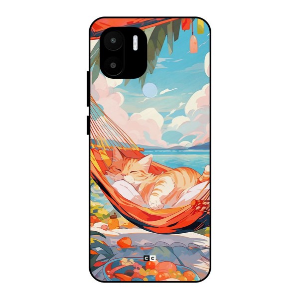 Cute Cat On Beach Metal Back Case for Redmi A1 Plus