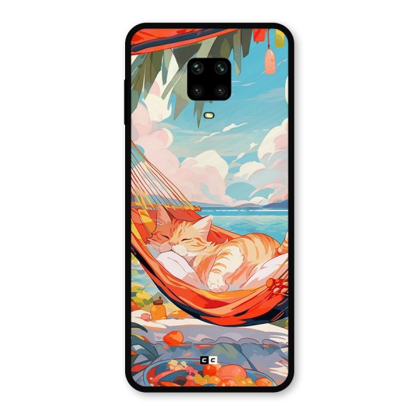 Cute Cat On Beach Metal Back Case for Redmi Note 9 Pro Max
