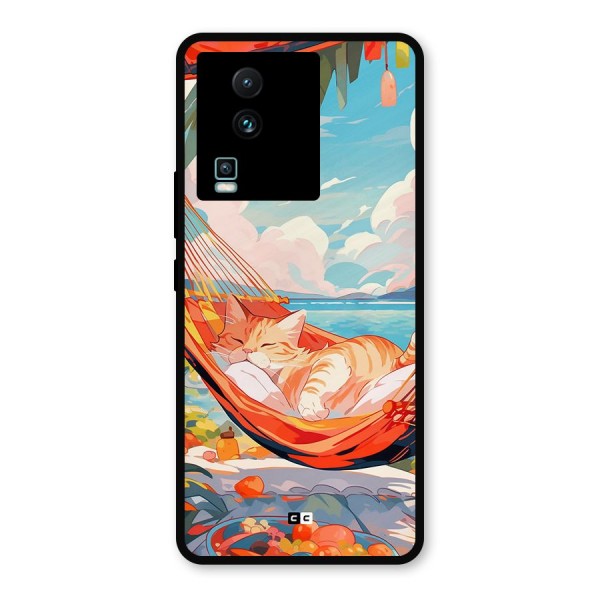 Cute Cat On Beach Metal Back Case for iQOO Neo 7 Pro