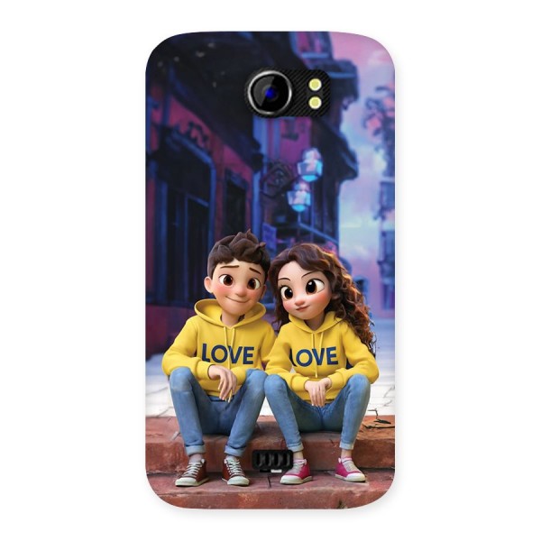 Cute Couple Sitting Back Case for Canvas 2 A110