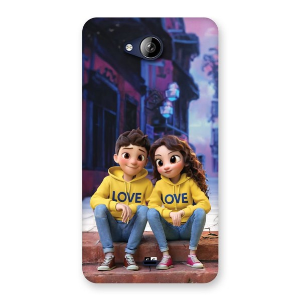 Cute Couple Sitting Back Case for Canvas Play Q355