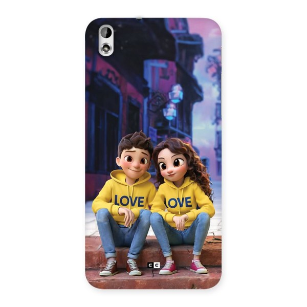 Cute Couple Sitting Back Case for Desire 816s