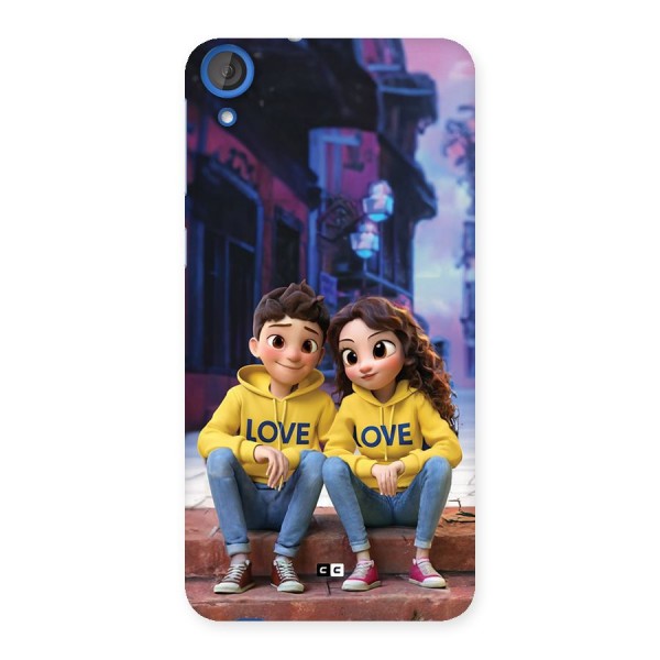 Cute Couple Sitting Back Case for Desire 820s