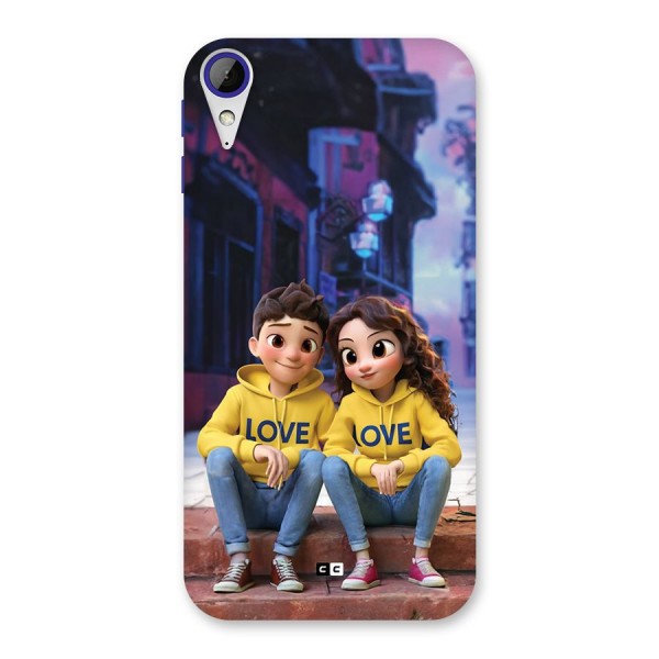 Cute Couple Sitting Back Case for Desire 830