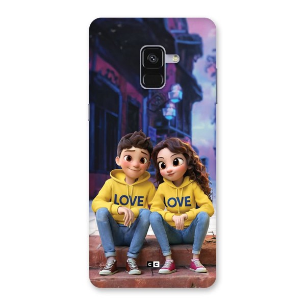 Cute Couple Sitting Back Case for Galaxy A8 Plus