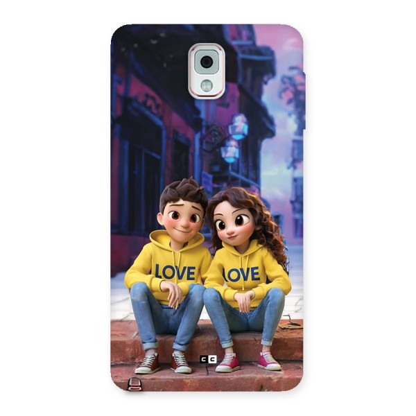 Cute Couple Sitting Back Case for Galaxy Note 3