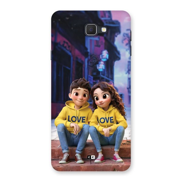 Cute Couple Sitting Back Case for Galaxy On7 2016