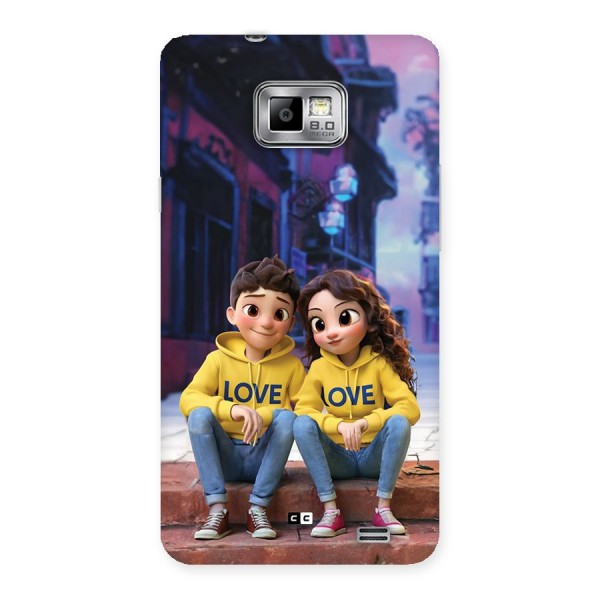 Cute Couple Sitting Back Case for Galaxy S2