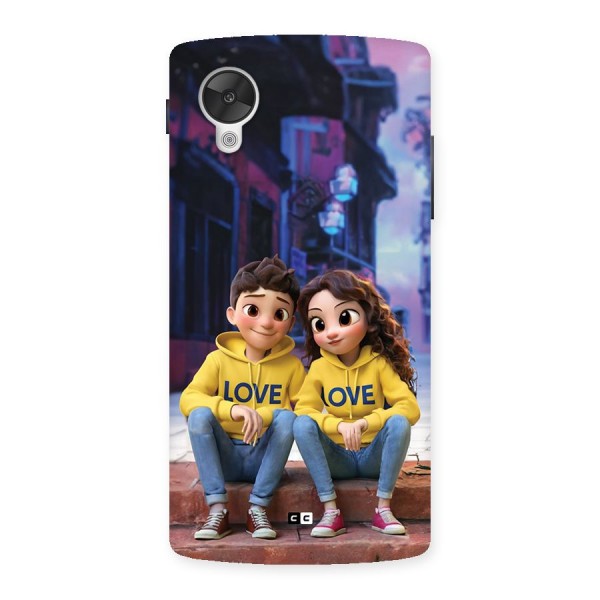 Cute Couple Sitting Back Case for Google Nexus 5