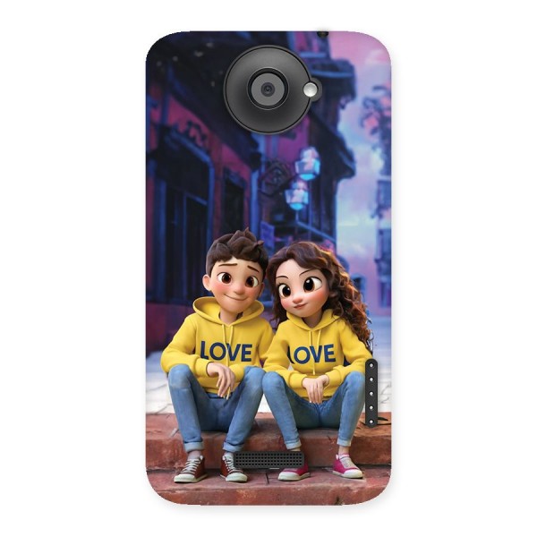 Cute Couple Sitting Back Case for One X