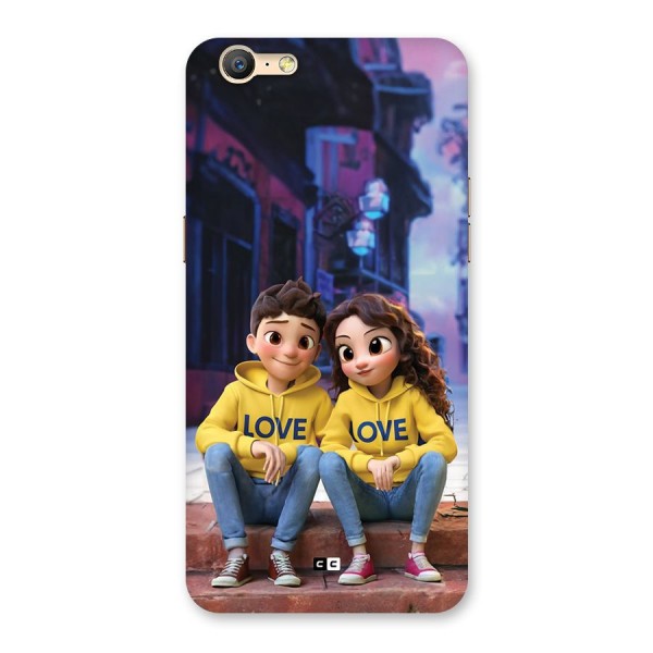 Cute Couple Sitting Back Case for Oppo A39