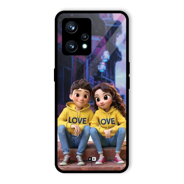 Cute Couple Sitting Back Case for Realme 9