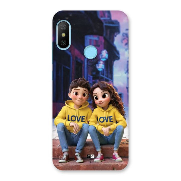 Cute Couple Sitting Back Case for Redmi 6 Pro