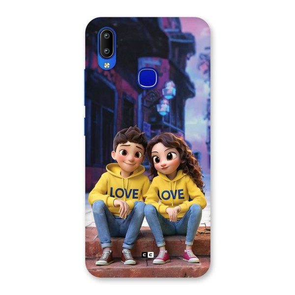 Cute Couple Sitting Back Case for Vivo Y91