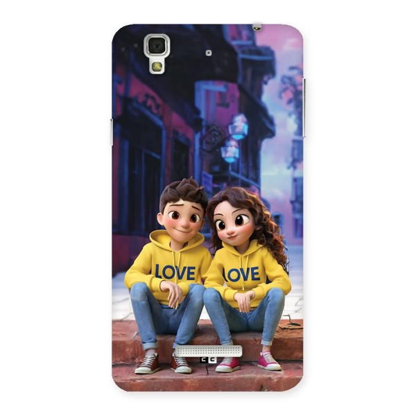 Cute Couple Sitting Back Case for YU Yureka Plus