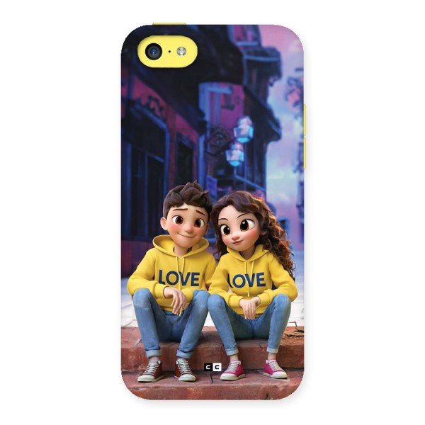 Cute Couple Sitting Back Case for iPhone 5C