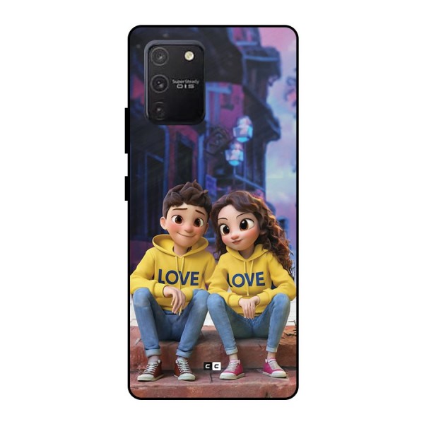 Cute Couple Sitting Metal Back Case for Galaxy S10 Lite