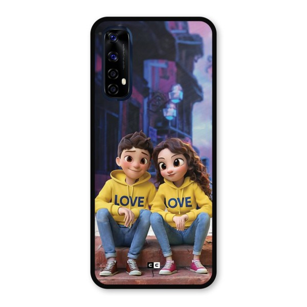 Cute Couple Sitting Metal Back Case for Realme 7