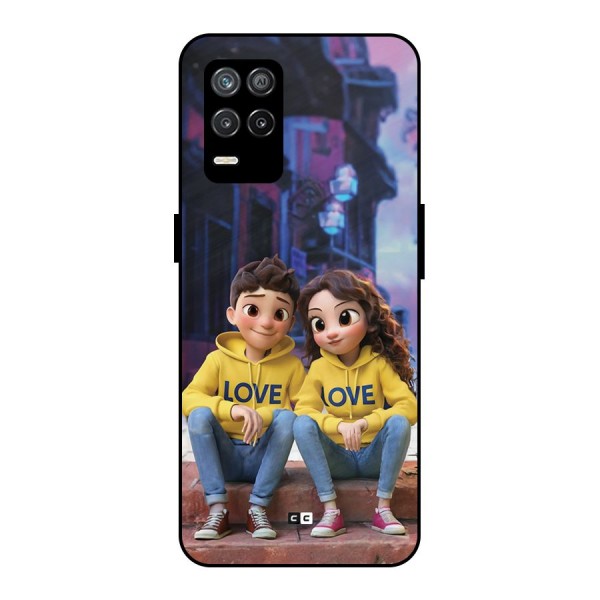 Cute Couple Sitting Metal Back Case for Realme 8 5G